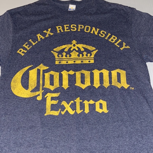 Corona Unisex Medium Relax Responsibility Corona Extra Short Sleeve Tee Shirt - Picture 3 of 5
